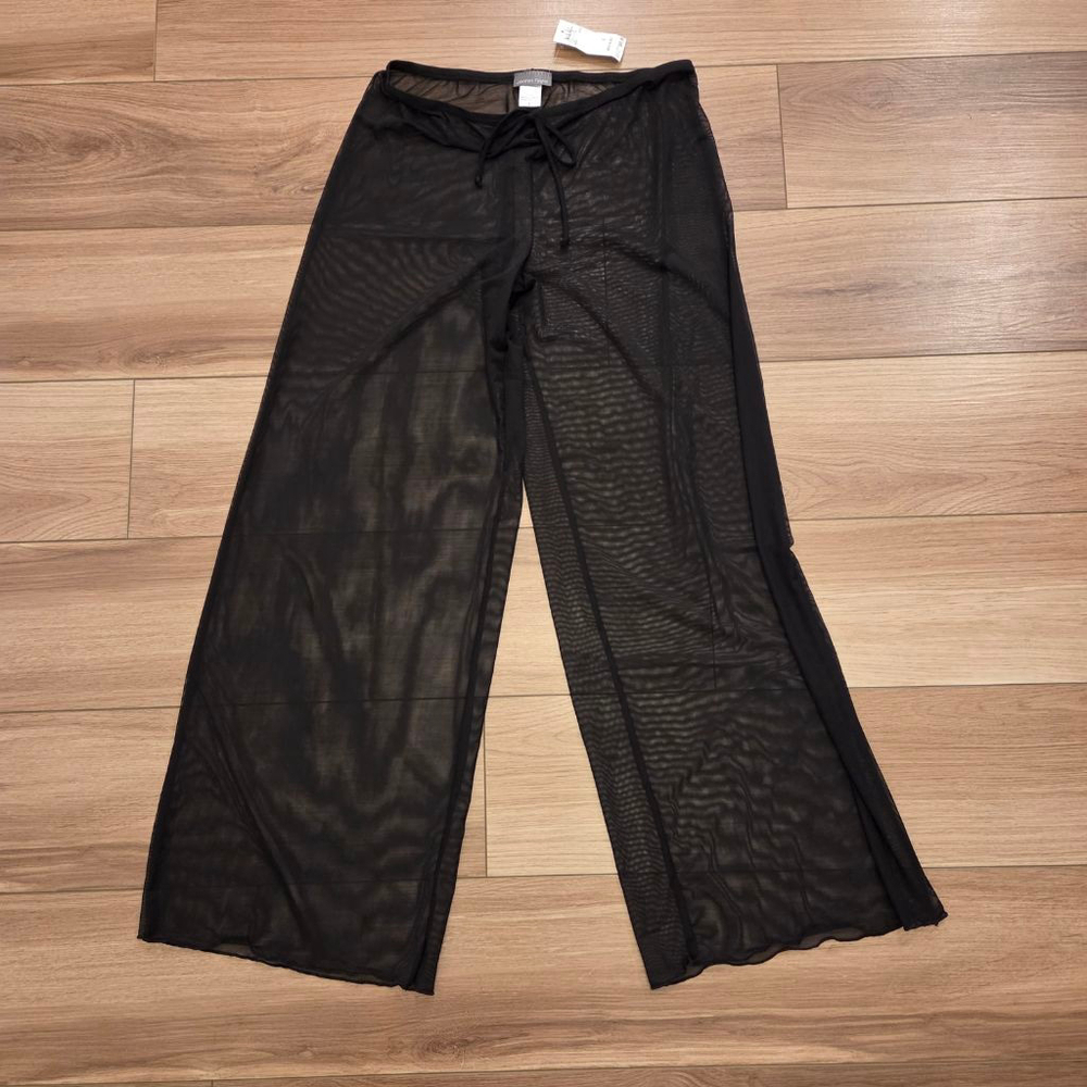 Jordan Taylor Black Sheer Wide Leg Pants size Large